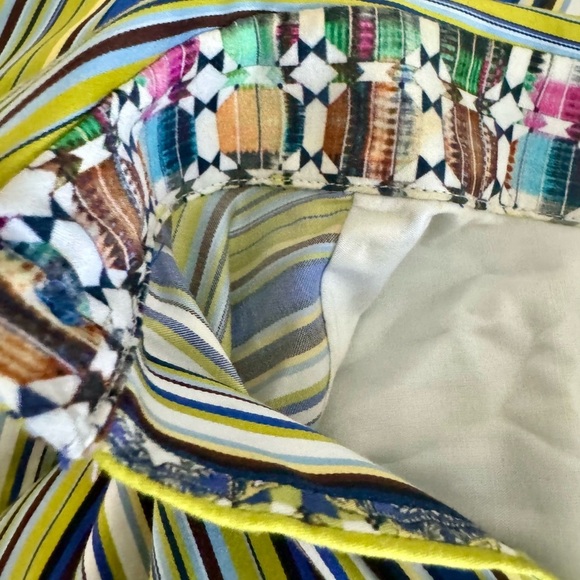 ROBERT GRAHAM Men Lime GreenBlackBlue Striped ButtonUp Cotton Silk Like Shirt-LG - Picture 10 of 11